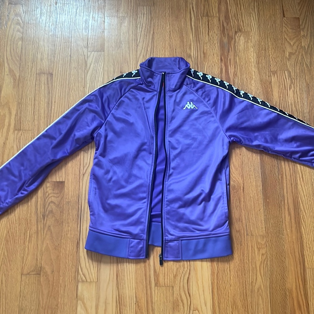 purple zip up kappa jacket